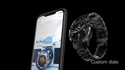 Montre intelligente Bluetooth de luxe avec bracelet en acier et écran tactile circulaire complet